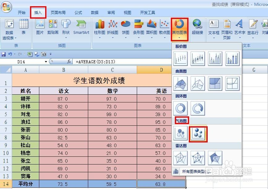 EXCEL技巧——气泡图如何显示成绩