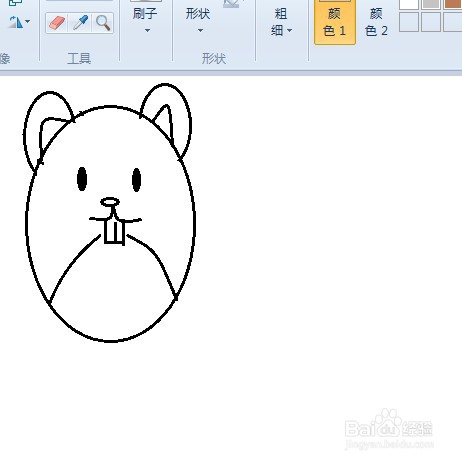 画图工具怎样画老鼠