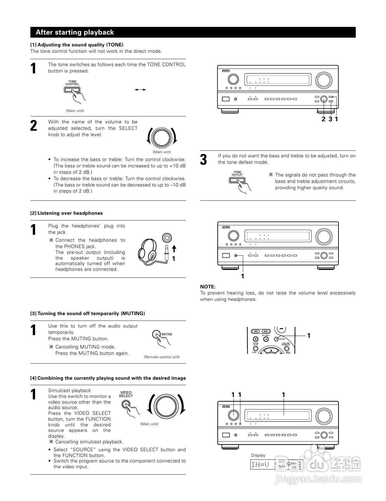 DENON AVR-1083功放操作说明书:[3]