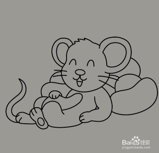 如何手工画面带微笑老鼠的简笔画?