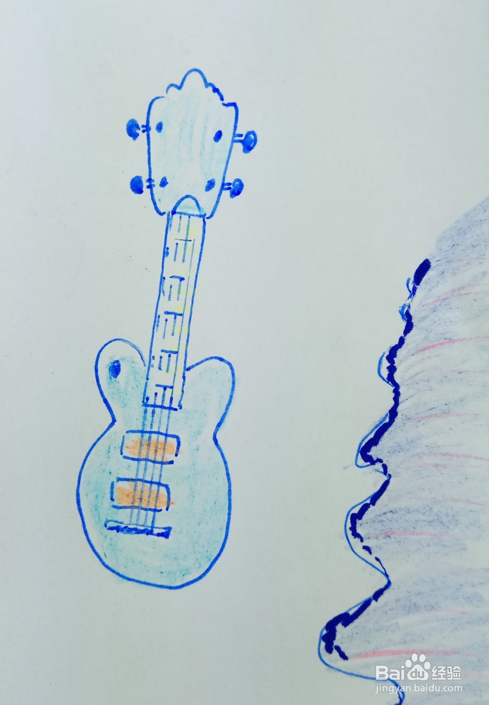 怎样画儿童简笔画漂亮的吉他？