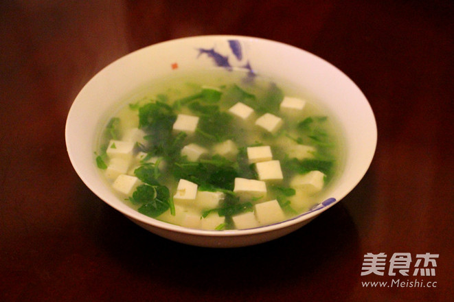 滑嫩荠菜豆腐羹