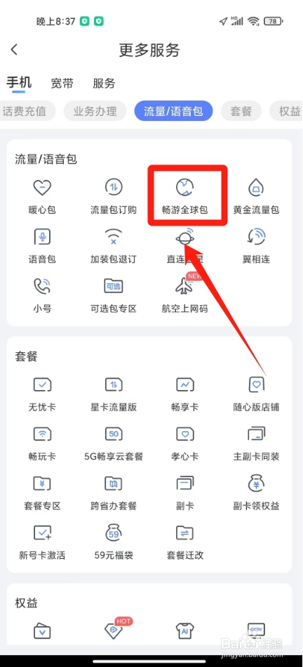 中国电信国际流量包怎么开通