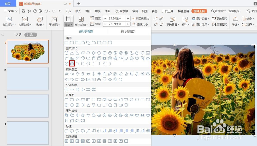 ppt中怎么裁剪图片