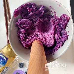 紫薯味豆沙糕