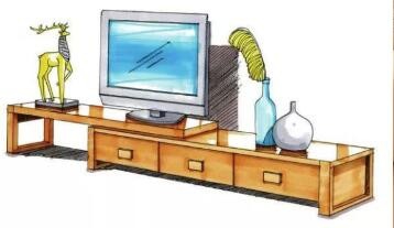 客厅家具组合手绘效果图表现