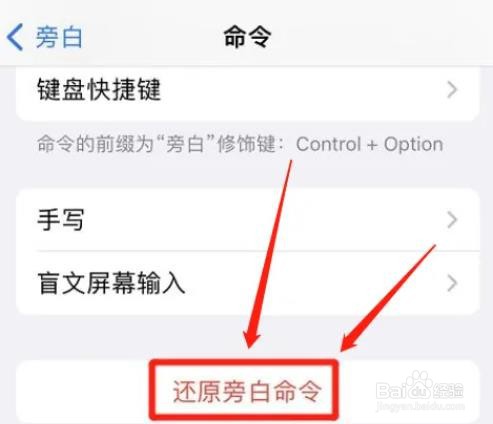 在哪里还原iphone旁白命令?