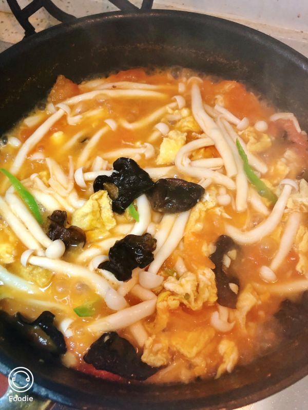 番茄海鲜菇炒鸡蛋