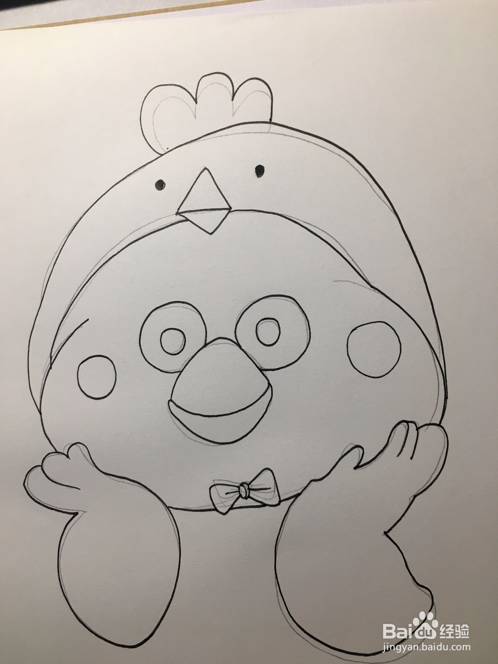 幼儿简笔画：画一只可爱的鸭子