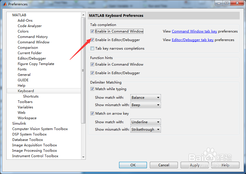 MATLAB R2015b怎么关闭在编辑器中启用