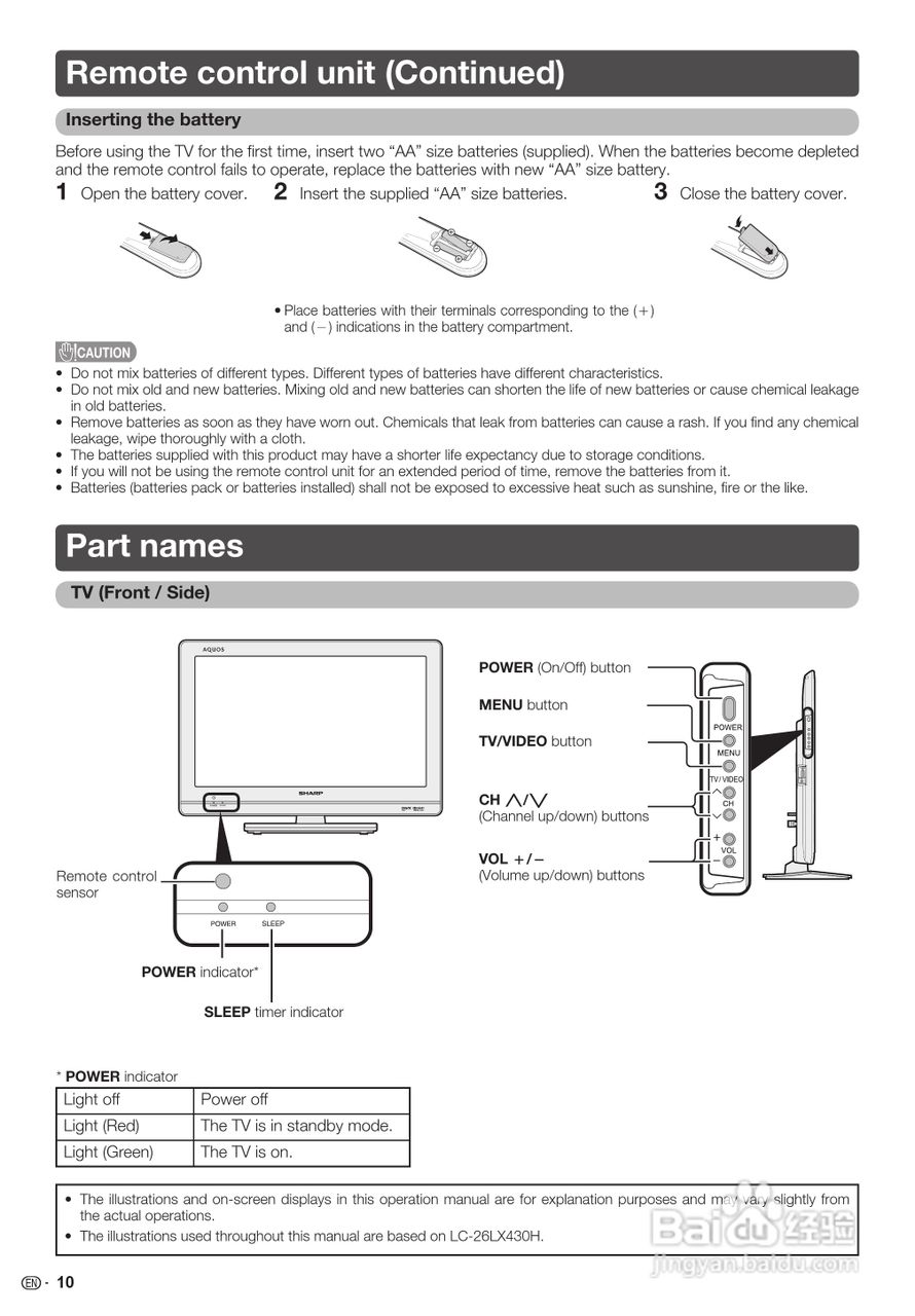声宝LC-26LX430H型液晶电视机说明书:[6]