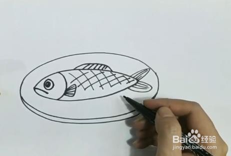 红烧鱼简笔画儿童画图片