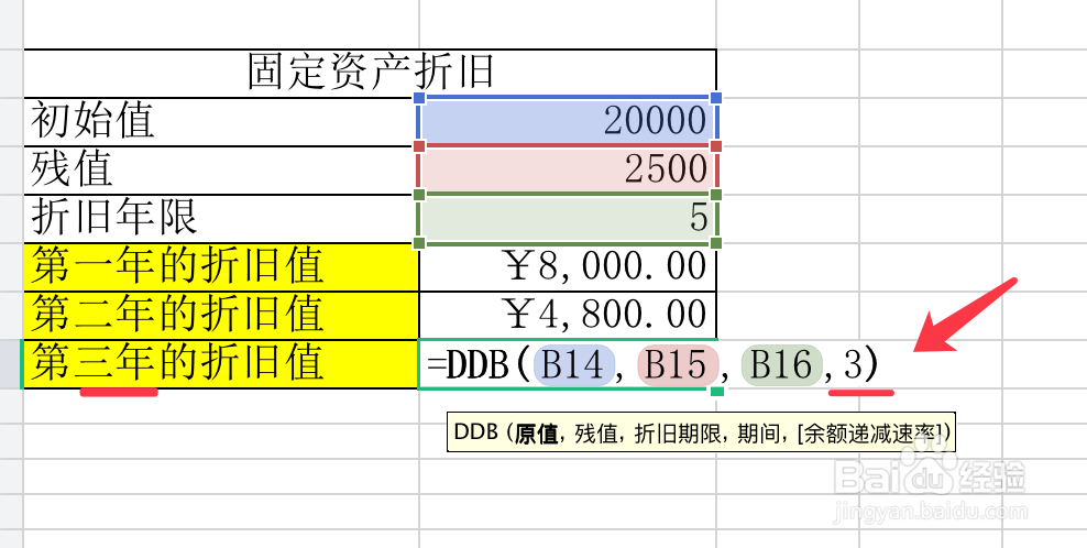 如何用双倍余额递减法计算折旧值