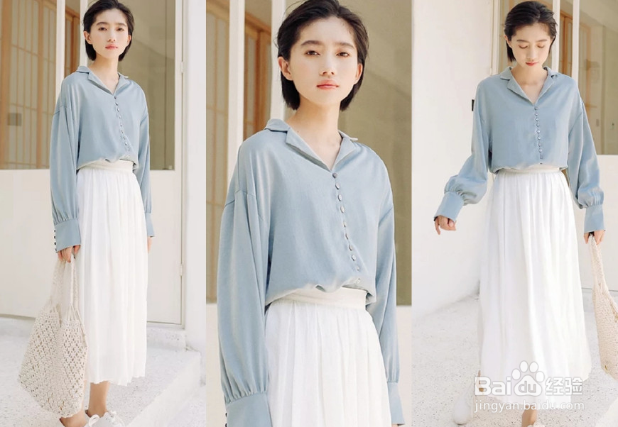 春天，衬衫如何搭配裙子比较清新