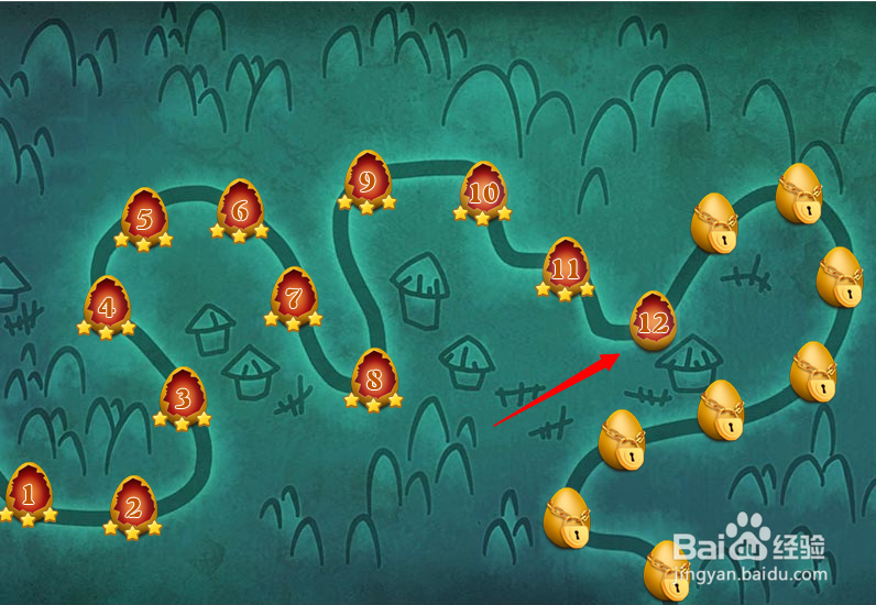 小游戏泡泡鸟历险记第12关