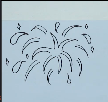 儿童简笔画——和爸爸妈妈一起看烟花 好幸福哦