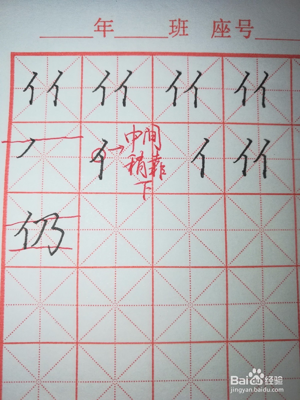 “单人旁”怎样写好看（硬笔楷书）