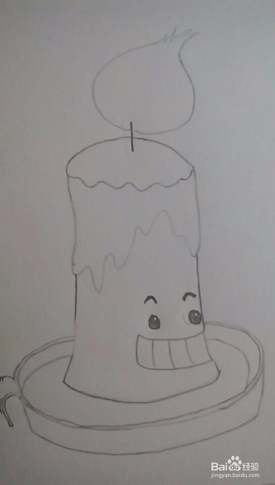 多妈简笔画一只燃烧的蜡烛