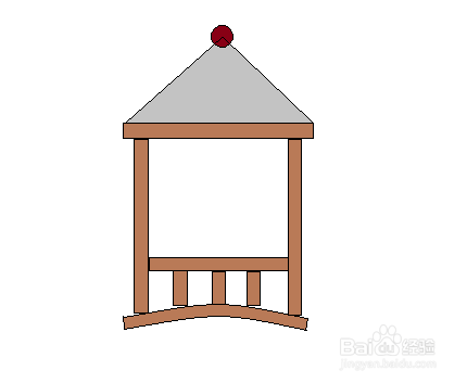 简笔画-凉亭的简笔画如何画