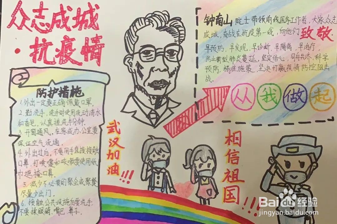 爱在疫起手抄报