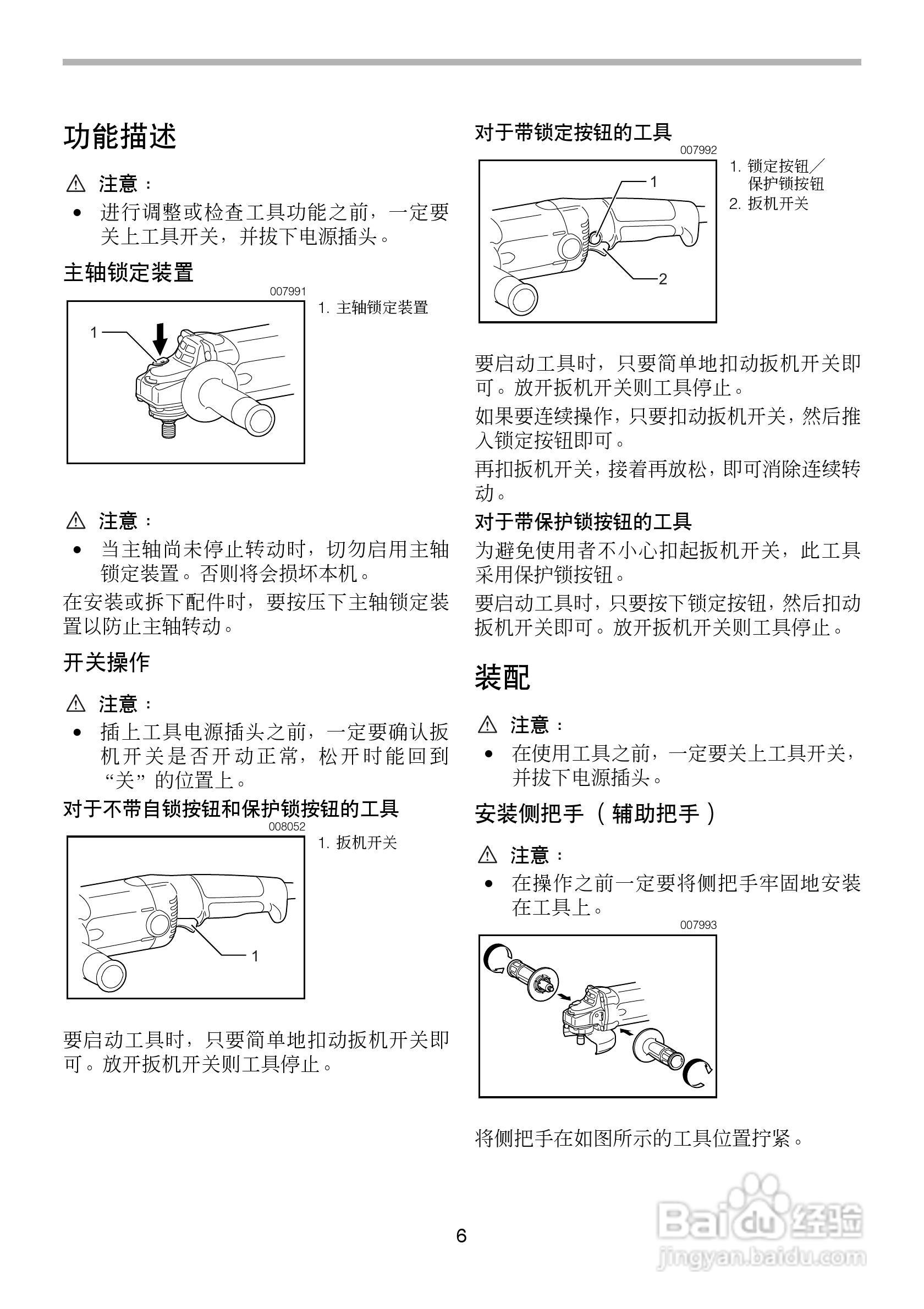 磨光机使用说明书图片