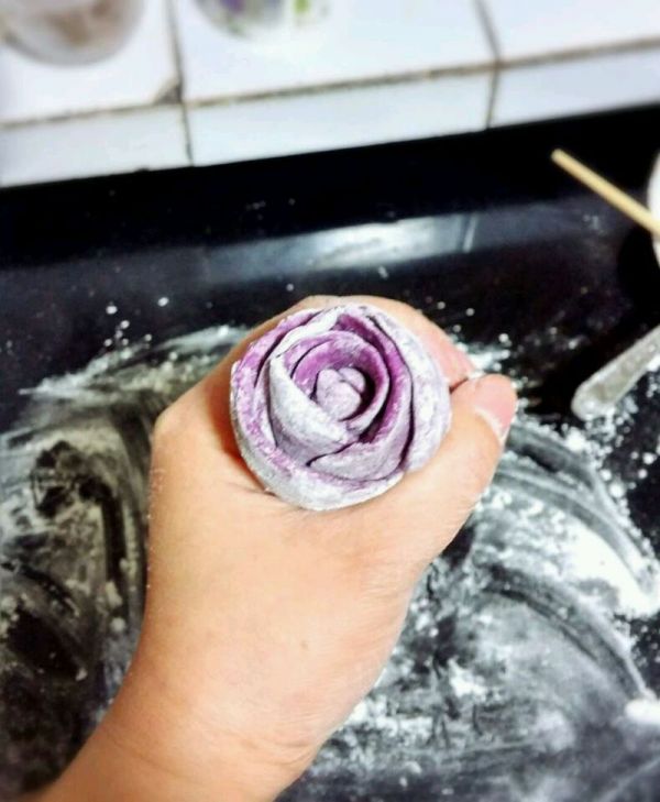 紫薯玫瑰花馒头