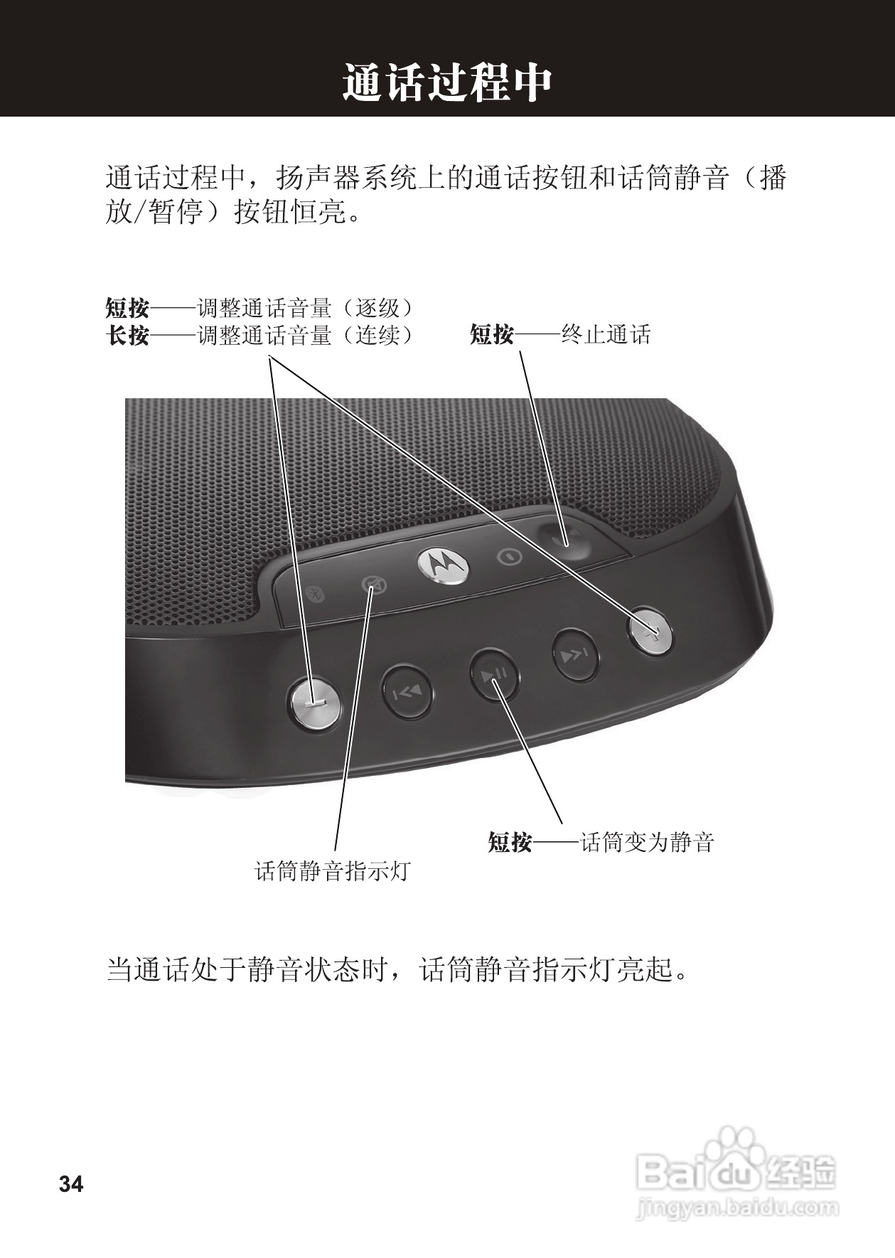 摩托罗拉EQ7蓝牙扬声器使用说明书:[4]