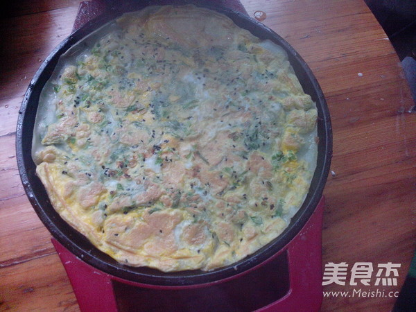 青菜鸡蛋饼的做法