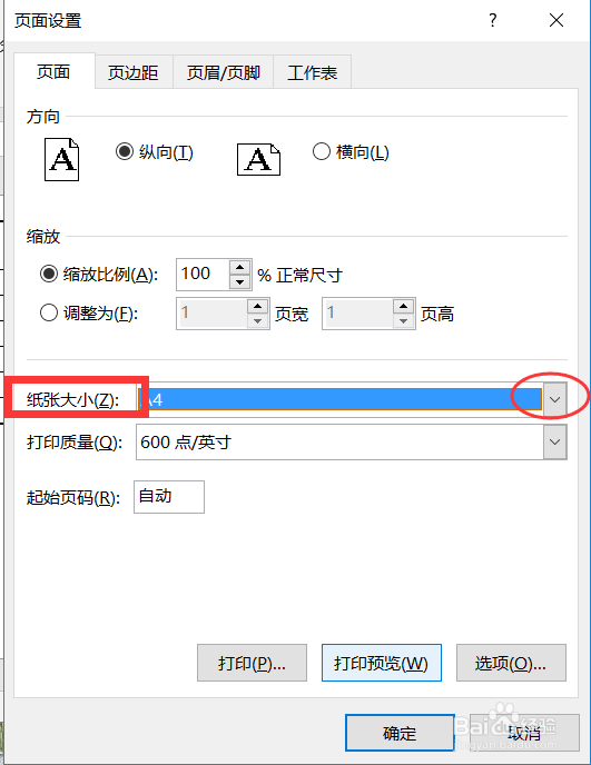 怎么设置excel 2016纸张大小