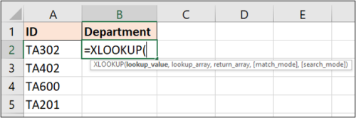 如何在Microsoft Excel中使用XLOOKUP函数