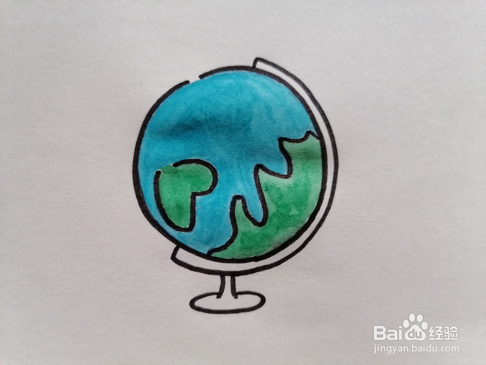 地球仪用水彩怎么画