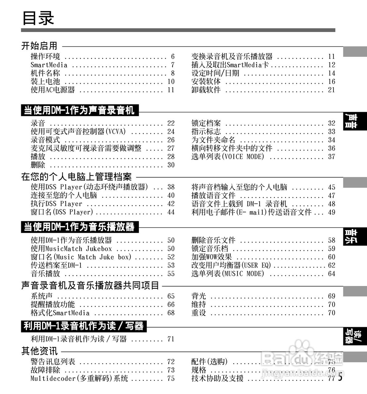 奥林巴斯录音笔DM-1型使用说明书:[1]