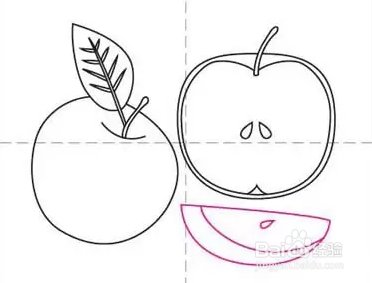 如何画一个切开的苹果