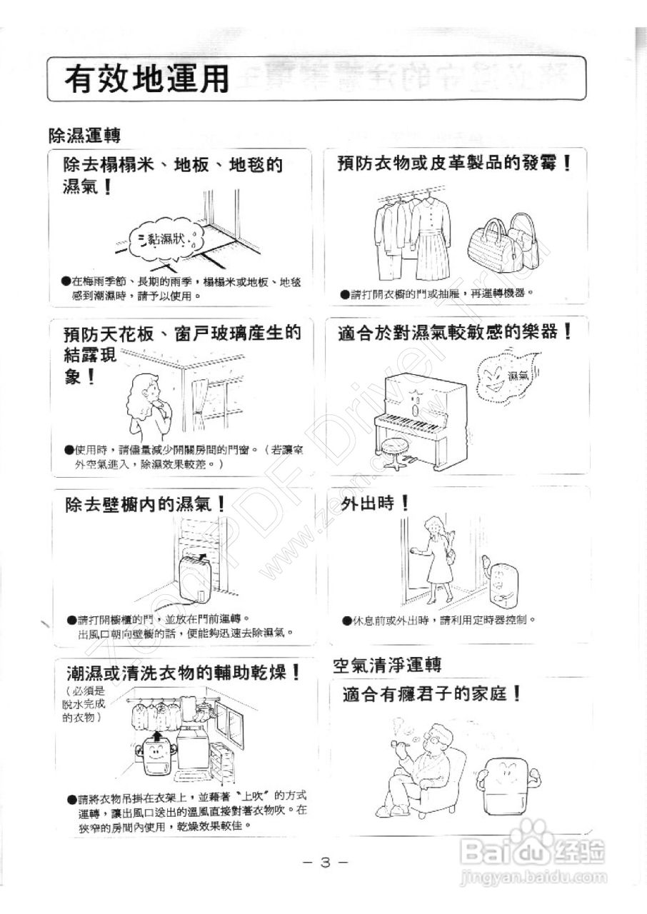 三菱MJ-63GWX型除湿机使用说明书