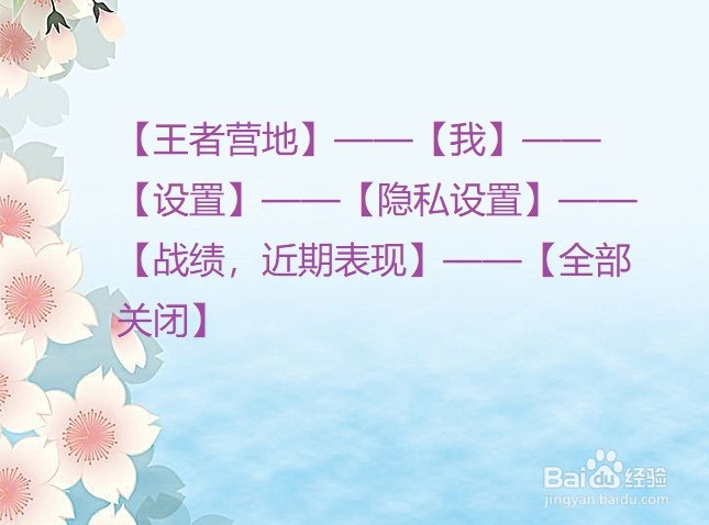 王者营地中怎么不让别人看到自己的战绩?