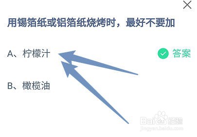 用锡箔纸或铝箔纸烧烤时，最好不要加什么？