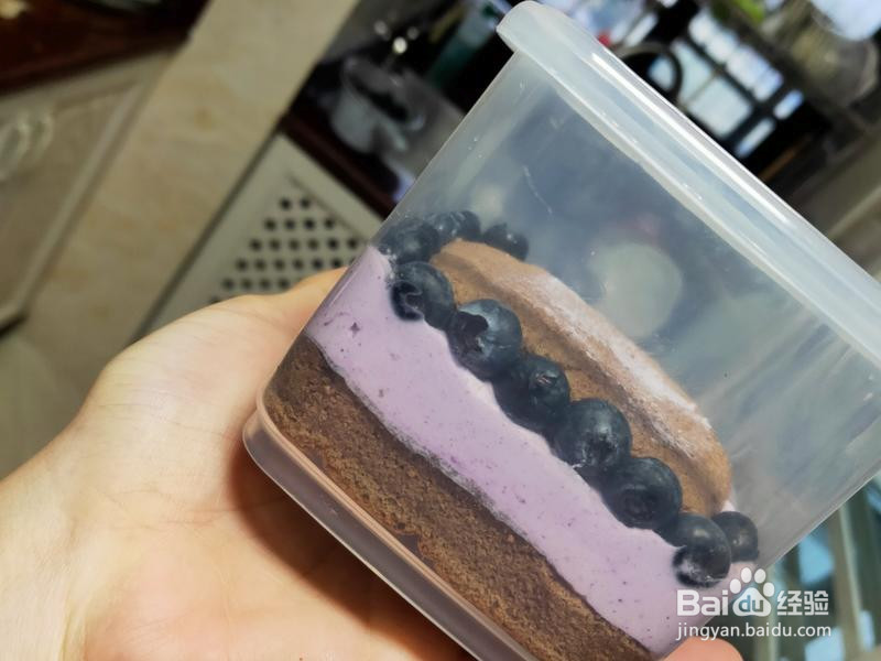蓝莓可可盒子蛋糕的做法