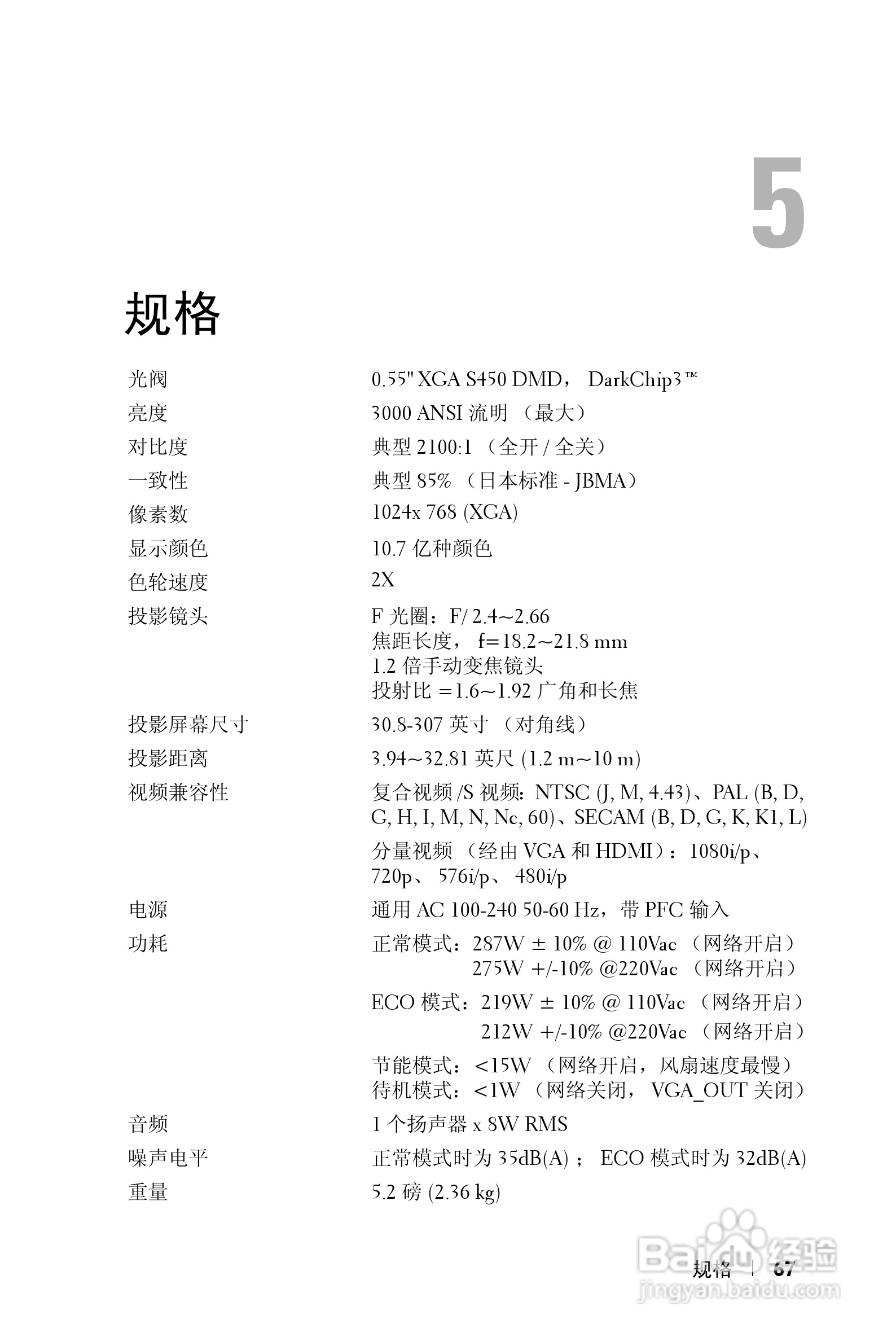 DELL Dell 1510X投影机说明书:[7]