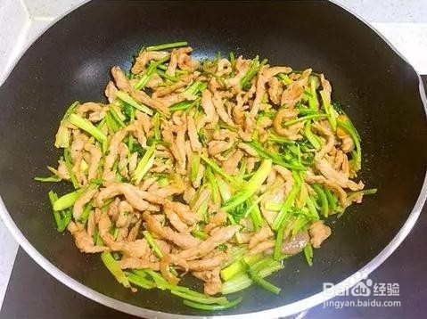 美味香菜炒肉丝