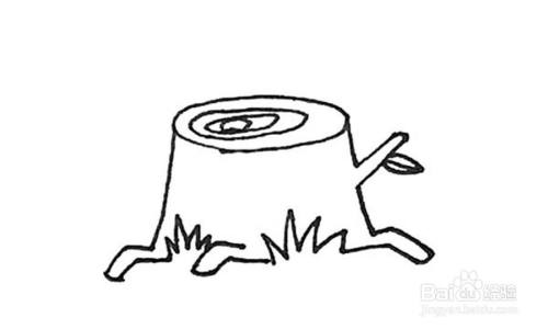 树桩儿童卡通简笔画教程
