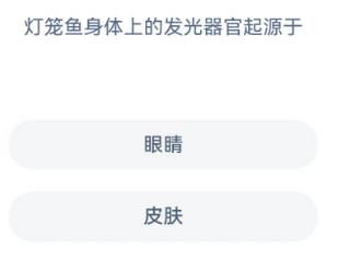 灯笼鱼身体上的发光器官起源于神奇海洋2.10答案