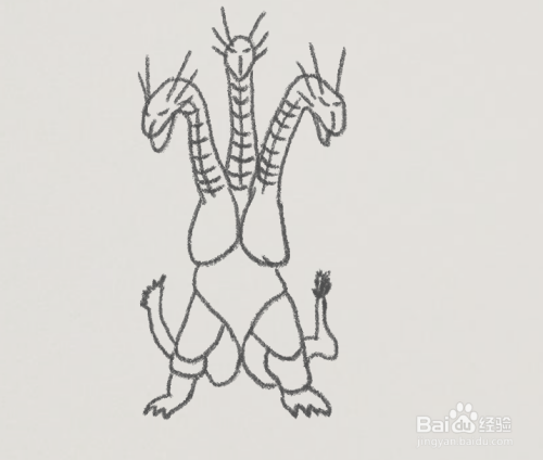 三头龙基多拉简笔画