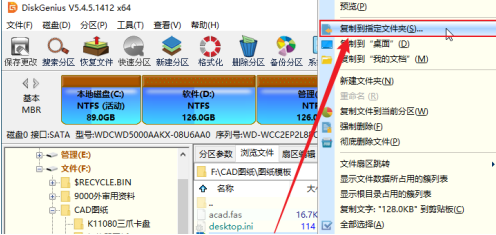 diskgenius怎么将文件复制到指定目录