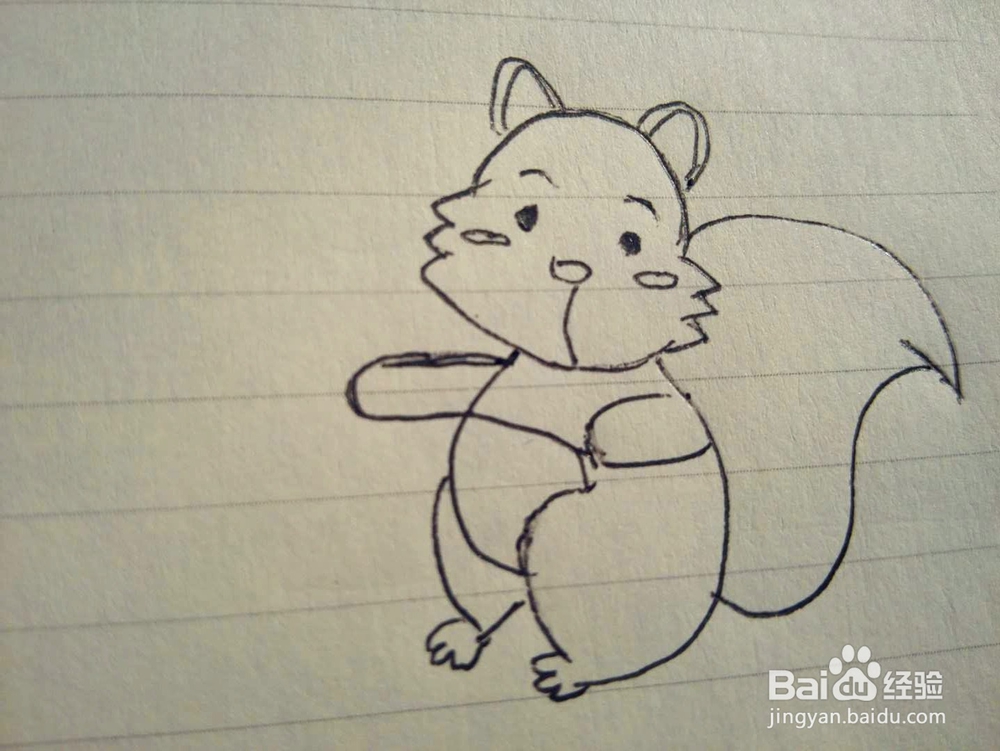 小松鼠简笔画的画法