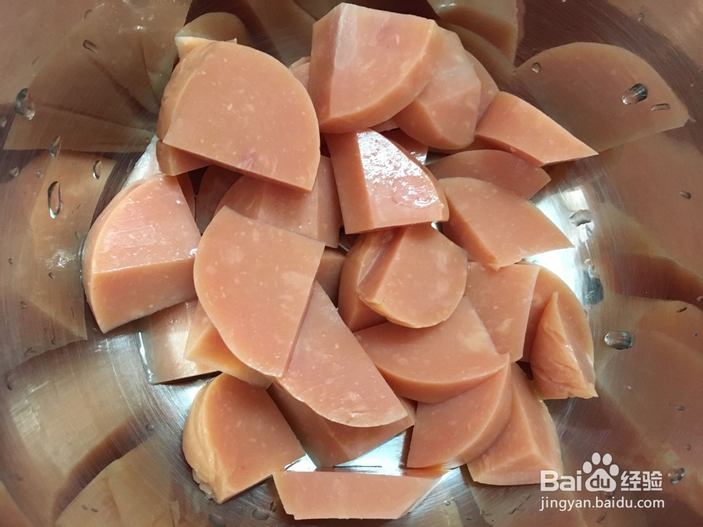 火腿炒芥菜的做法