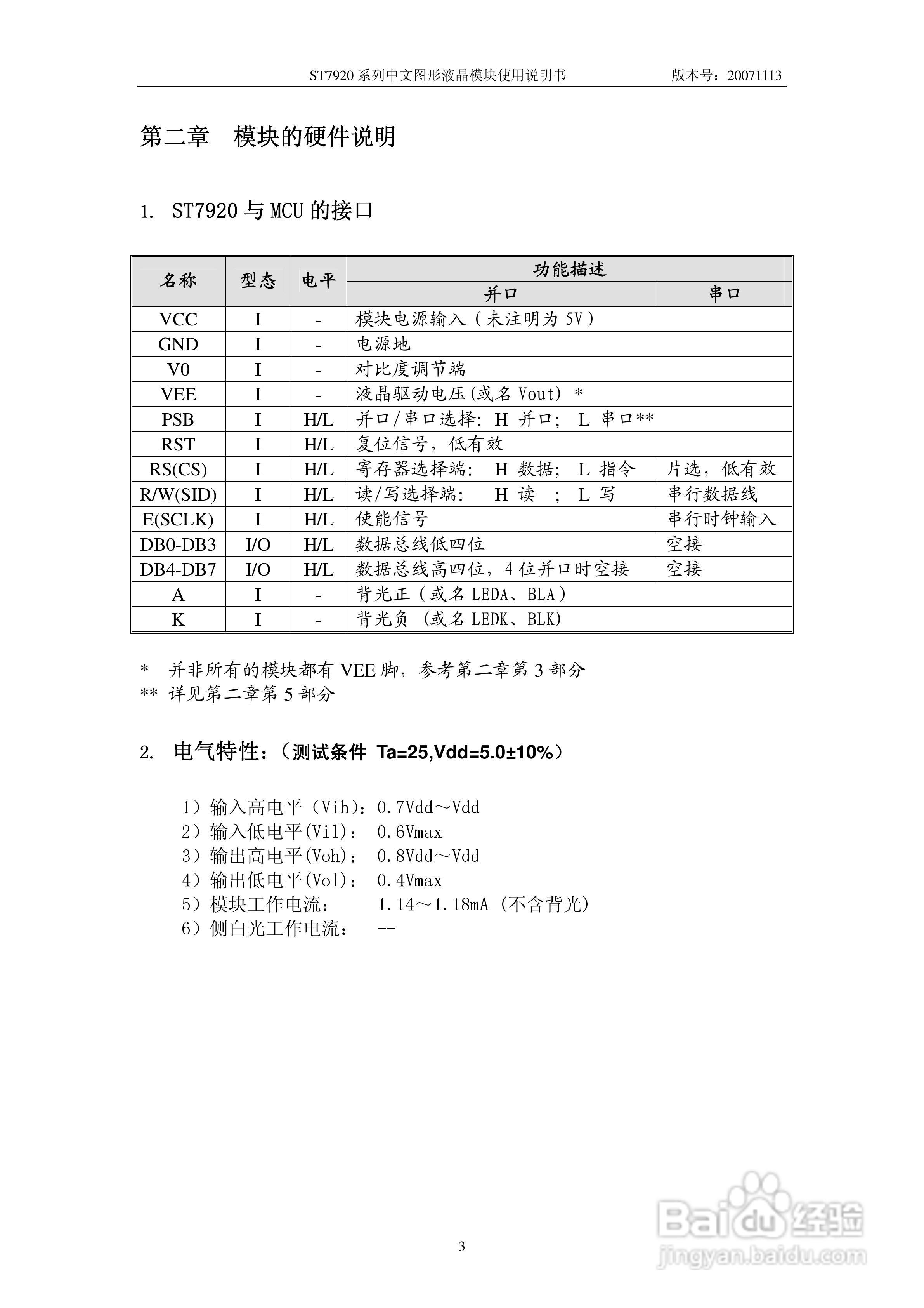 亚斌ST792系列中文图形液晶模块使用说明书:[1]