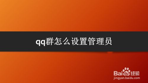 qq群怎么设置管理员