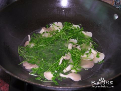 秋季营养汤——豆苗蘑菇汤