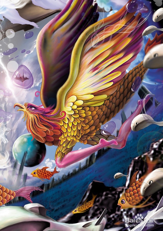 王疆原创CG插画《展翅翱翔》图片教程