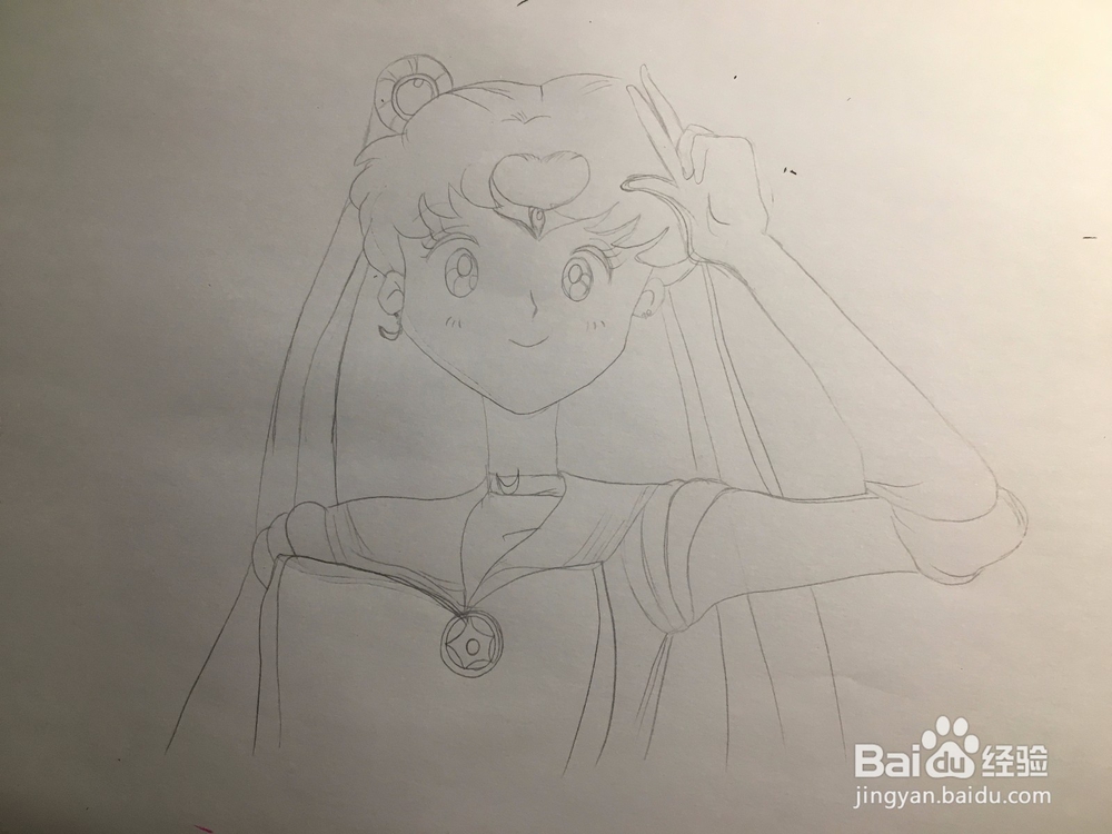 画美少女战士 美少女战士的彩色涂鸦 简笔画